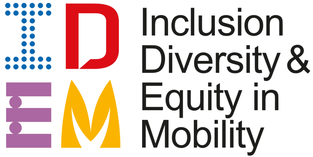 Logo of the IDEM (Inclusion, Diversity & Equity in Mobility) Erasmus+ project