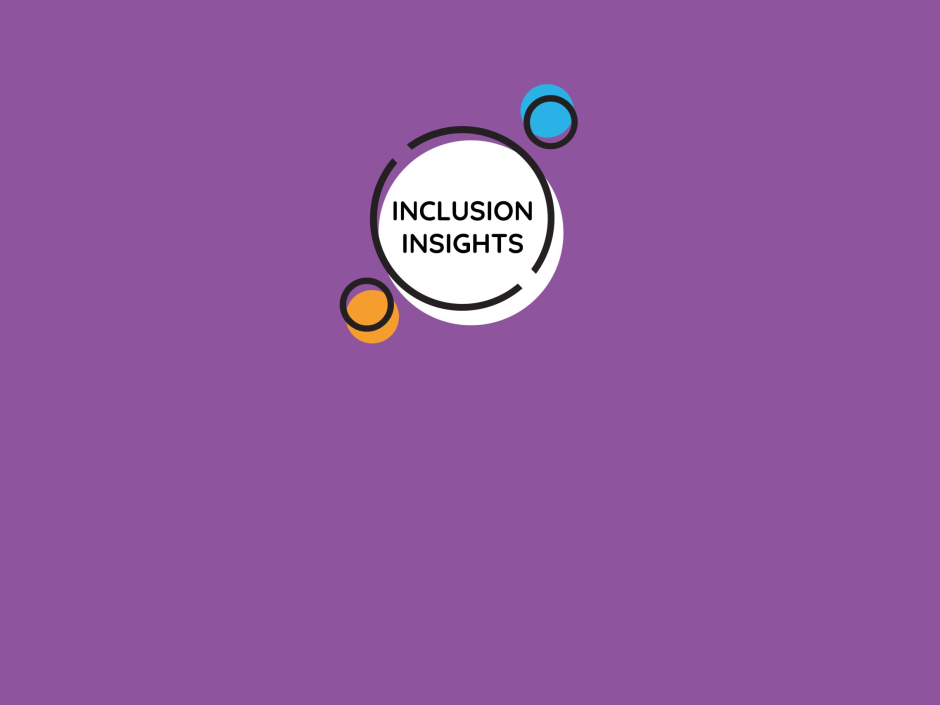 A circular logo with the inscription "Inclusion Insights" on a purple background